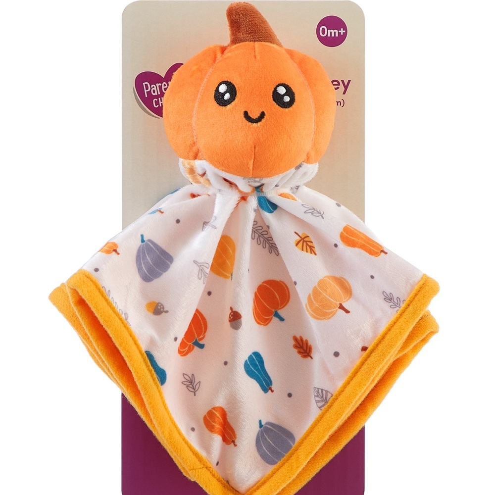 NWT Parents Choice 12x12 Orange Pumpkin Lovey Blanket